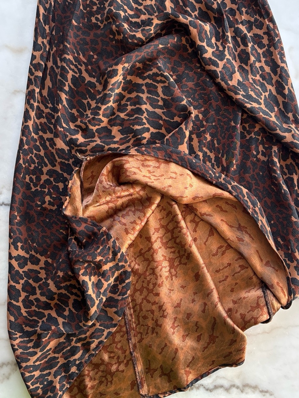Rare 90s Vintage Betsey Johnson Leopard Print Slip Dress Maxi Bias Cut Size 6 - Picture 4 of 5